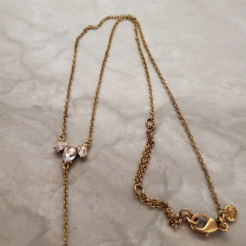 ✨ J.Crew Modern Minimalist Rhinestones Crystal Pave Pendant Necklace ✨